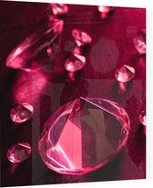 Close-Up van rode Edelstenen - Foto op Plexiglas - 40 x 40 cm