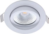 EcoDim - LED Spot - Inbouwspot - ED-10028 - 5W - Waterdicht IP54 - Dimbaar - Warm Wit 2700K - Mat Wit - Aluminium - Rond - Kantelbaar - BES LED
