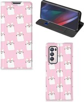 Bookcase Valentijn Cadeaus OPPO Find X3 Neo Smart Cover Hoesje Sleeping Cats