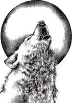 Howling Wolf Unmounted Rubber Stamp (CI-528)