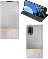 Magnet Case Cadeau voor Vader Xiaomi Poco M3 | Redmi 9T Smartphone Hoesje Wood Beton
