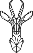 Hout-Kado - Antilope - Large - Zwart - Geometrische dieren en vormen - Hout - Lasergesneden- Wanddecoratie