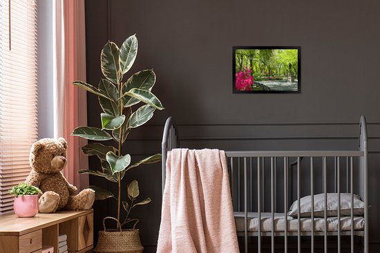 Image encadrée - Central Park New York avec un cadre photo plant rose 30x20 cm - Affiche encadrée (Décoration murale salon / chambre)