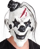 Boland Hoofdmasker Psycho-clown Latex Wit/zwart One-size