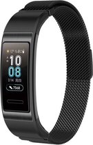 Milanees Smartwatch bandje - Geschikt voor  Huawei band 3 / 4 Pro Milanese band - zwart - Horlogeband / Polsband / Armband