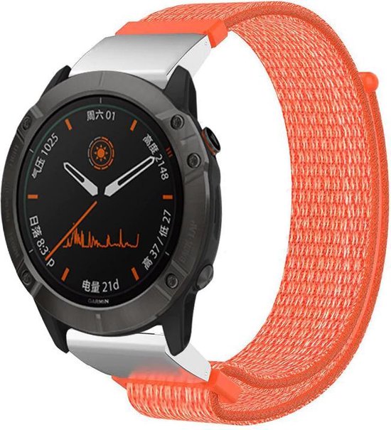 Stoffen nylon bandje geschikt voor Garmin Fenix 5 Plus Sapphire Fenix 6 Pro bol