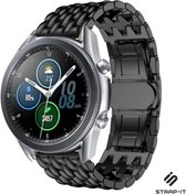 Stalen Smartwatch bandje - Geschikt voor  Samsung Galaxy Watch 3 - 45mm stalen draak band - zwart - Strap-it Horlogeband / Polsband / Armband