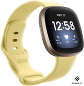 Siliconen Smartwatch bandje - Geschikt voor  Fitbit Versa 3 siliconen bandje - geel - Maat: S - Strap-it Horlogeband / Polsband / Armband