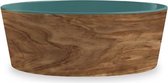Tarhong Voerbak Hond Olive Melamine Houtprint / Teal Zeegroen 15,5X15,5X5,5 CM 700 ML