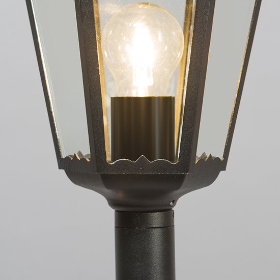 QAZQA new_orleans - Landelijke Staande Buitenlamp | Staande Lamp voor buiten - 1 lichts - H 1700 mm - Zwart - Buitenverlichting - QAZQA