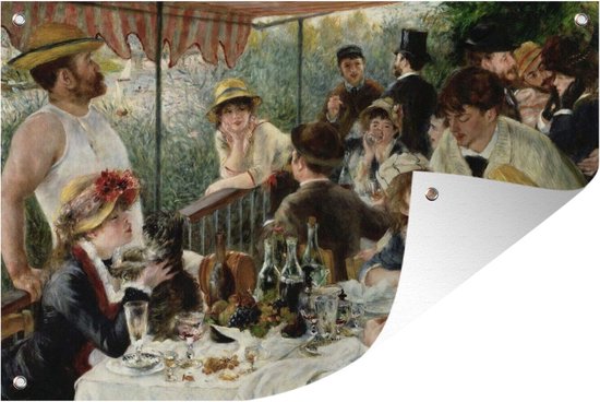 Muurdecoratie Lunch van de roeiers - Schilderij van Pierre-Auguste Renoir - 180x120 cm - Tuinposter - Tuindoek - Buitenposter
