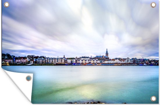 Tuinposters buiten Skyline - Nijmegen - Waal - 90x60 cm - Tuindoek - Buitenposter