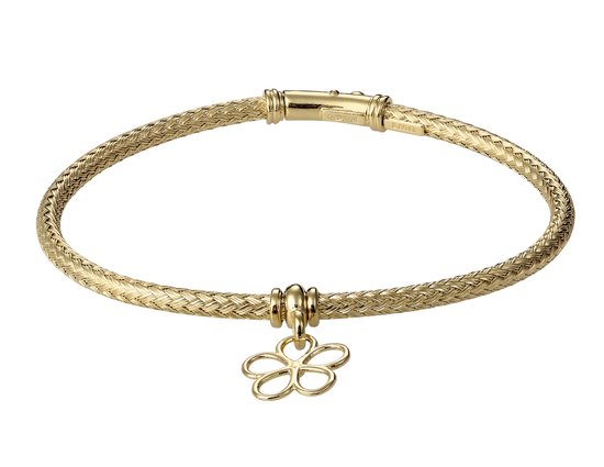 Orphelia ZA-7396 - Bracelet Jonc Fleur - Argent 925 plaqué or - Zircone - 58 mm