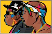 JUNIQE - Poster met kunststof lijst  Biggie popart|Tupac  -20x30