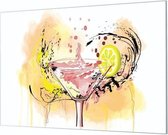 Wandpaneel Cocktail  | 210 x 140  CM | Zilver frame | Wandgeschroefd (19 mm)