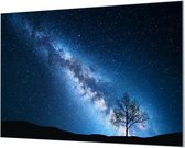 Wandpaneel Sterren nacht  | 150 x 100  CM | Zwart frame | Wandgeschroefd (19 mm)
