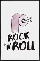 JUNIQE - Poster in kunststof lijst Rock 'n' Roll -40x60 /Roze & Wit