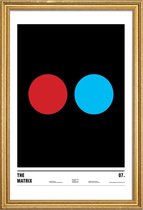 JUNIQE - Poster met houten lijst The Matrix -30x45 /Blauw & Rood