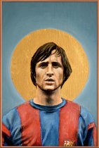 JUNIQE - Poster met kunststof lijst Football Icon - Johan Cruyff