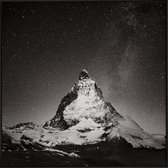 JUNIQE - Poster met kunststof lijst Schwiiz - Matterhorn Study 2