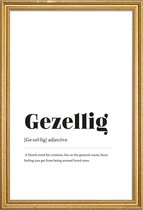 JUNIQE - Poster met houten lijst Gezellig -40x60 /Wit & Zwart