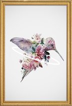 JUNIQE - Poster met houten lijst Kolibri -30x45 /Kleurrijk