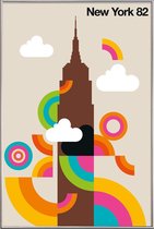 JUNIQE - Poster met kunststof lijst Vintage New York 82 -20x30