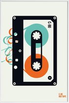 JUNIQE - Poster in kunststof lijst Mixtape -40x60 /Oranje & Turkoois