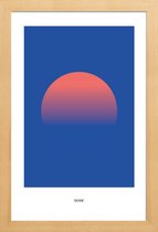 JUNIQE - Poster in houten lijst Dusk #6 -20x30 /Blauw & Oranje