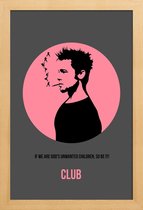 JUNIQE - Poster in houten lijst Fight Club -30x45 /Roze & Zwart