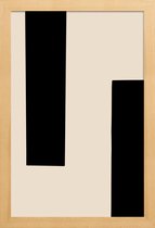JUNIQE - Poster in houten lijst Domino -20x30 /Grijs & Ivoor