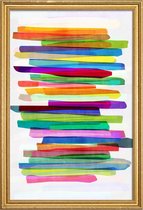 JUNIQE - Poster met houten lijst Colorful Stripes 1 -40x60 /Kleurrijk