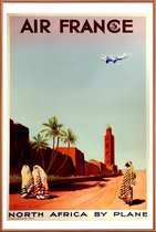 JUNIQE - Poster met kunststof lijst Vintage Afrika Air France -13x18