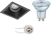 LED Spot Set - OSRAM Parathom PAR16 927 36D - Proma Zano Pro - GU10 Fitting - Dimbaar - Inbouw Vierkant - Mat Zwart - 3.7W - Warm Wit 2700K - Kantelbaar - 93mm