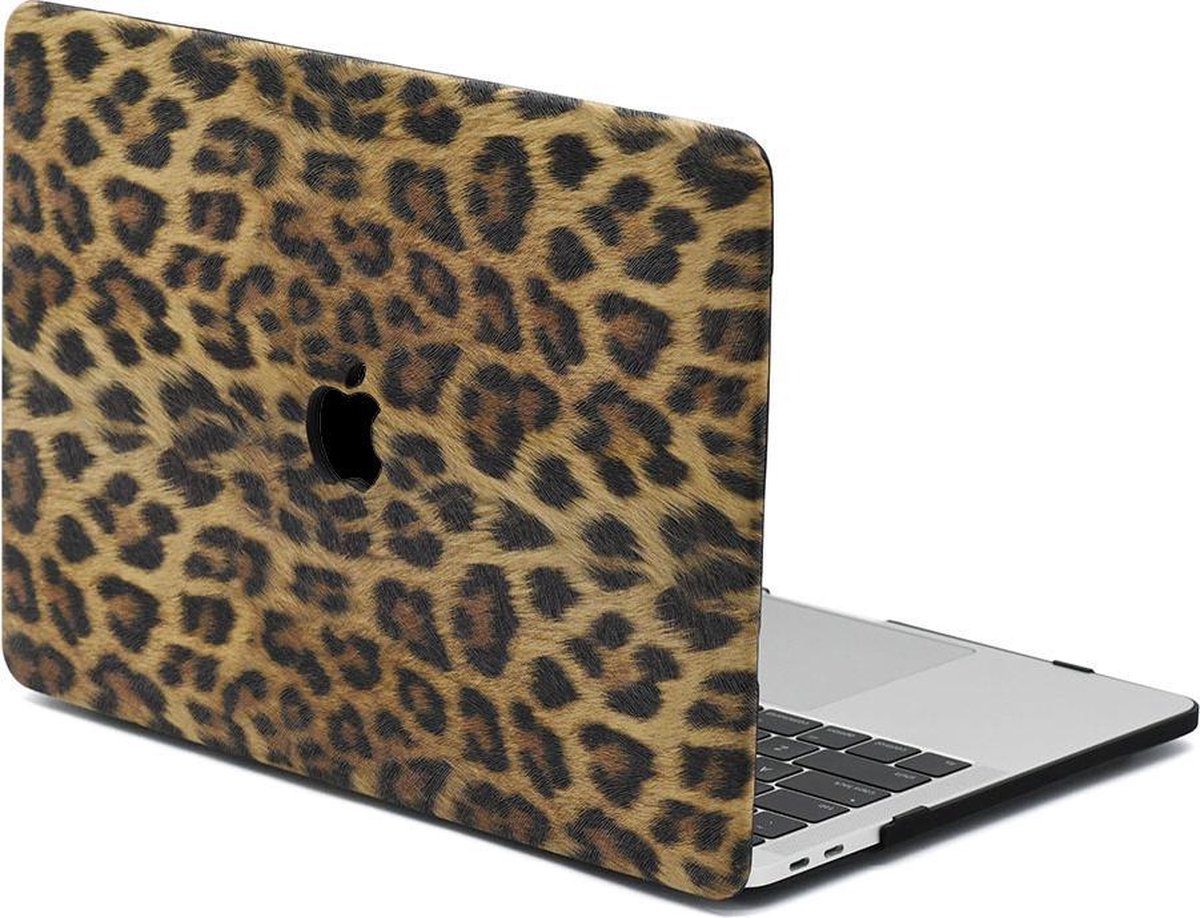 Lunso Geschikt voor MacBook Pro 16 inch (2019) Leren cover hoes - case - Leopard Pattern Brown