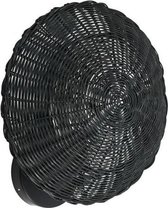 Wandlamp rotan - zwarte wandlamp - Kolony - 30x19cm