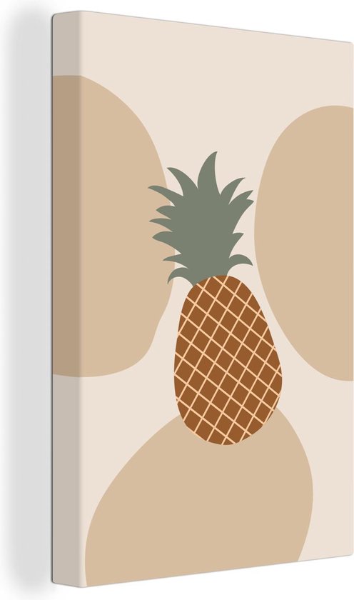 Toile Peinture Fruit - Pastel - Ananas - 40x60 cm - Décoration murale