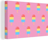 Tableau sur toile Glace - Motifs - Rose - 180x120 cm - Décoration murale XXL