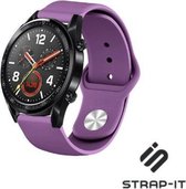 Siliconen Smartwatch bandje - Geschikt voor  Huawei Watch GT sport band - paars - 42mm - Strap-it Horlogeband / Polsband / Armband
