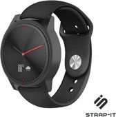 Siliconen Smartwatch bandje - Geschikt voor  Garmin Vivomove HR sport band - zwart - Strap-it Horlogeband / Polsband / Armband