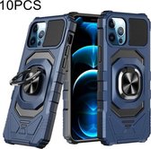 10 PCS Union Armor Magnetische PC + TPU Schokbestendige Case met 360 Graden Rotatie Ring Houder Voor iPhone 12 Pro Max (Blauw)