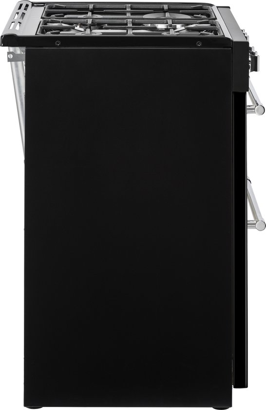 Belling Farmhouse 60 cm Dual Fuel Range-fornuis Gaskookplaat Zwart A