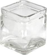 Vierkant glas. H: 8 cm. afm 7.5x7.5 cm - 12 st