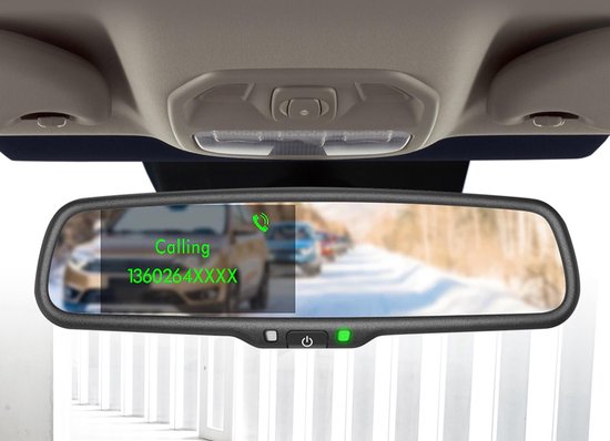 4,3 inch spiegelmonitor incl. Bluetooth handsfree functie 2 video ingangen