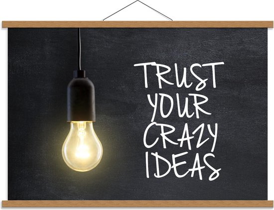 Schoolplaat – ''Trust Your Crazy Ideas''  - 90x60cm Foto op Textielposter (Wanddecoratie op Schoolplaat)