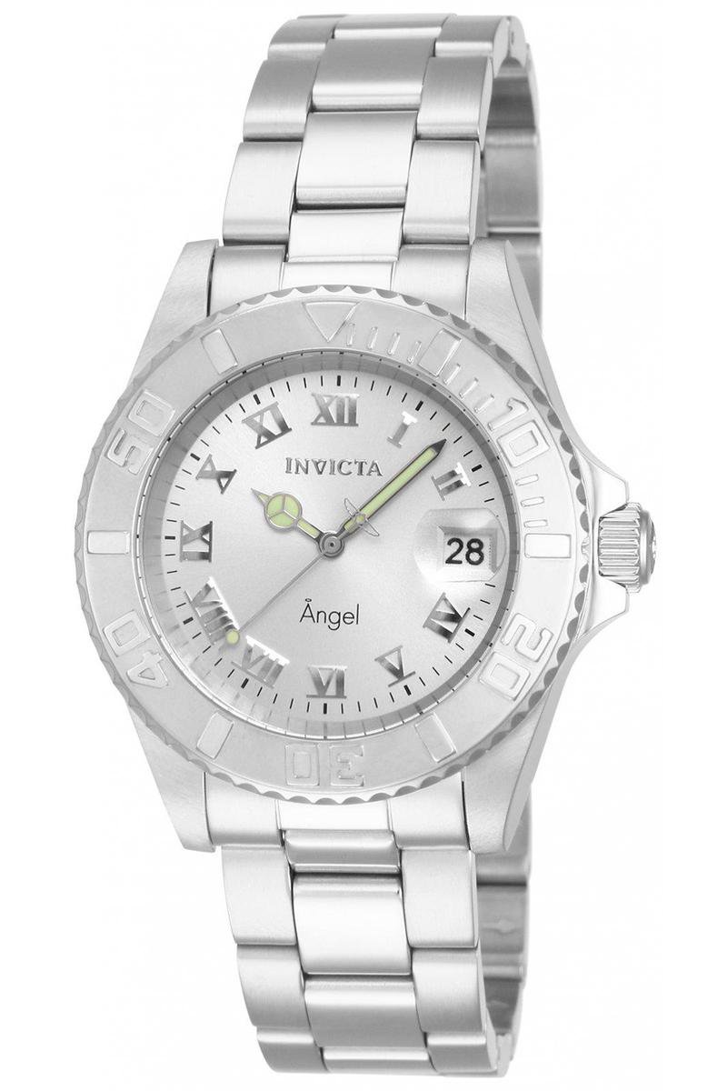 Invicta Angel 14320 Dames Horloge - Waterdicht - Analoog - Quartz Uurwerk - Roestvrij Staal met zilveren Wijzerplaat - 40mm