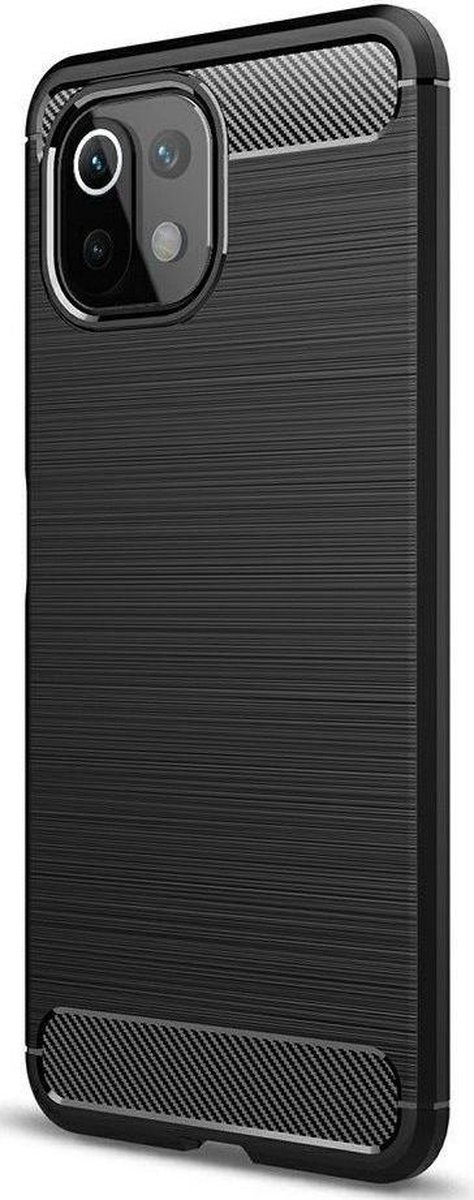 Xiaomi Mi 11 Lite 4G / 5G Hoesje Geborsteld TPU Back Cover Zwart