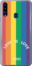 6F hoesje - geschikt voor Samsung Galaxy A20s -  Transparant TPU Case - #LGBT - Love Is Love #ffffff