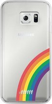 Samsung Galaxy S6 Edge Hoesje Transparant TPU Case - #LGBT - Rainbow #ffffff