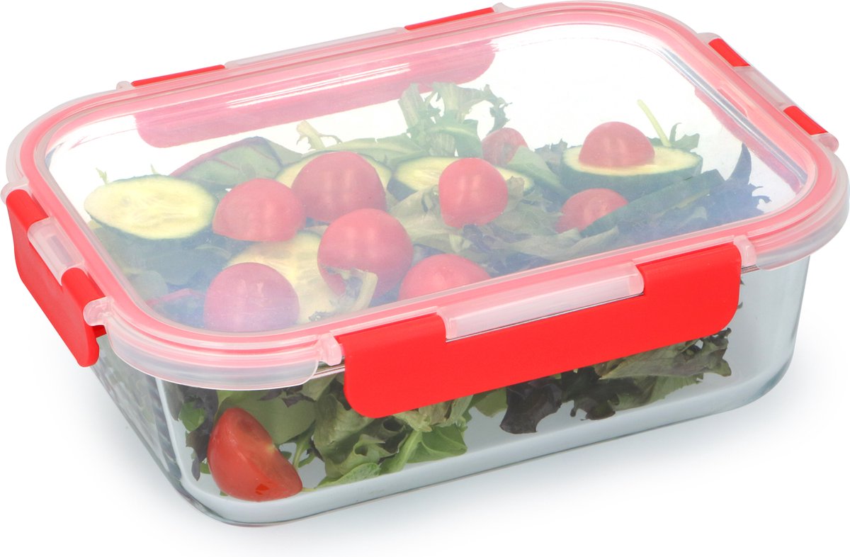 Alpina vershouddoos - borosilicaatglas - transparant/rood 1000 ml 1500 ml